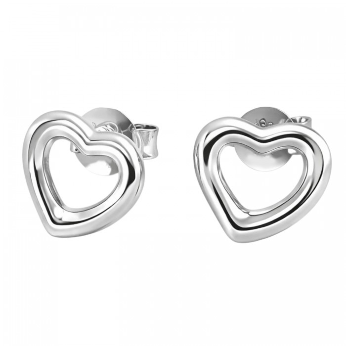 kolczyki srebrne serca wkrętki 925
