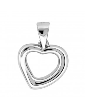 Komplet srebrny serca – wisiorek i kolczyki wkrętki