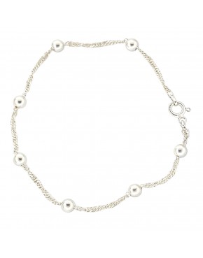 bransoletka srebrna z kuleczkami 925 singapur