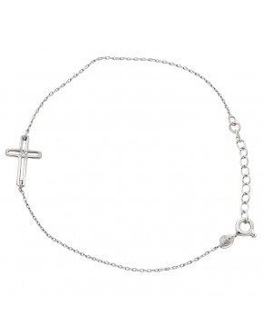 srebrna bransoletka 925 krzyżyk z małą cyrkonią