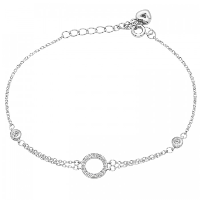bransoletka srebrna kółko z cyrkoniami