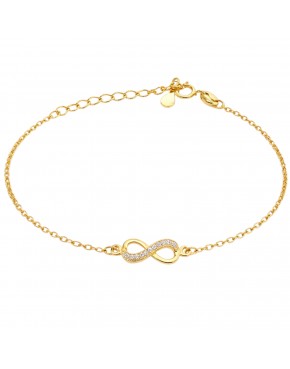 bransoletka złocona nieskończoność z cyrkoniami