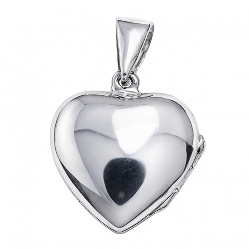 sekretnik srebrny serduszko otwierany na zdjęcie