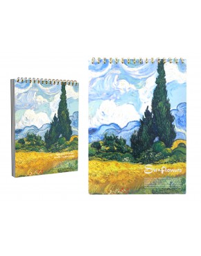 Blok rysunkowy/szkicownik - V. van Gogh, Pole Pszenicy z Cyprysami 021-5066