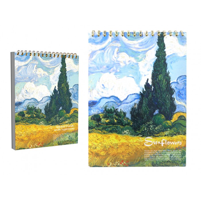 Blok rysunkowy/szkicownik - V. van Gogh, Pole Pszenicy z Cyprysami 021-5066
