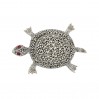 broszka srebrna żółw z markazytami i granatami