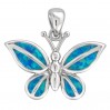 srebrny wisiorek motyl z niebieskim opalem