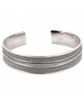 Bransoletka srebrna 925 szeroka otwarta – cuff regulowana