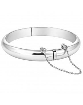 Bransoletka srebrna 925 owalna zamykana z łańcuszkiem