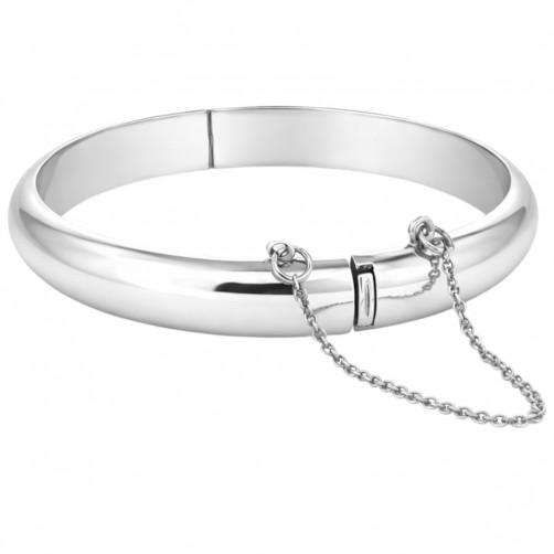 bransoletka srebrna 925 owalna zamykana z łańcuszkiem przód