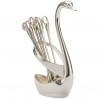 komplet łyżeczek stojak łabędź 6 sztuk elegancki