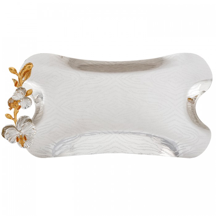 taca posrebrzana z elementami złoconymi elegancka