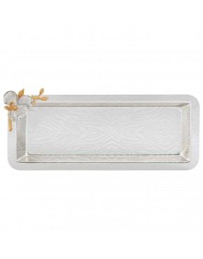 Taca posrebrzana prostokątna do serwowania kawy elegancka