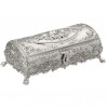 Duża szkatułka posrebrzana na biżuterię zdobiona różami elegancka klasyczna