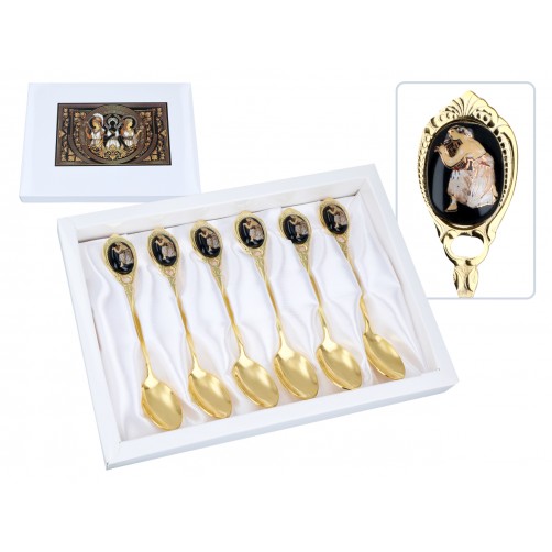 Kpl. 6 łyżeczek - Motyw Grecki (CARMANI) 103-8009