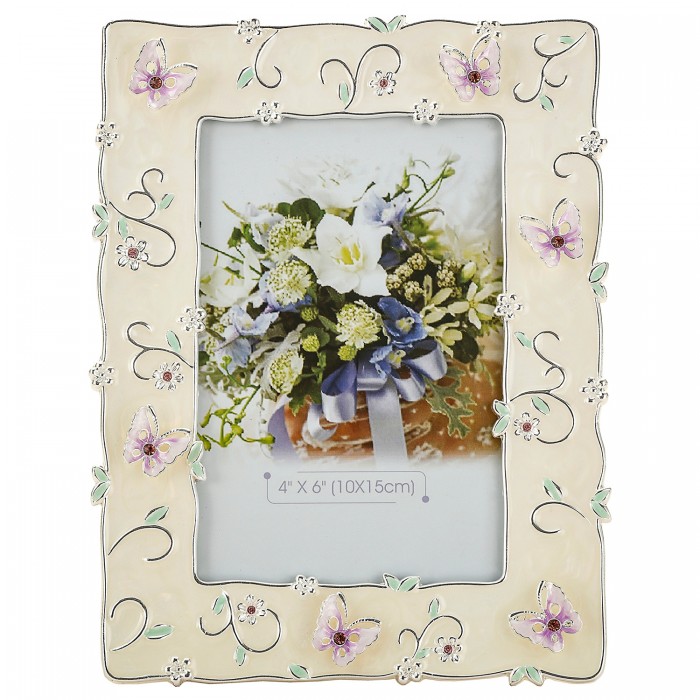 ramka na zdjęcie 10x15 motylki i kwiatki kolorowa dekoracyjna front