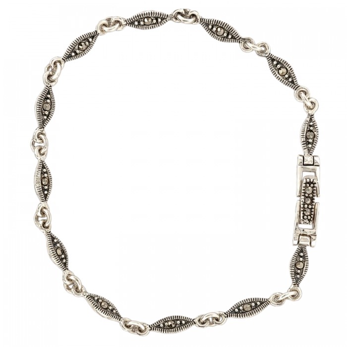 Elegancka bransoletka srebrna z markazytami vintage