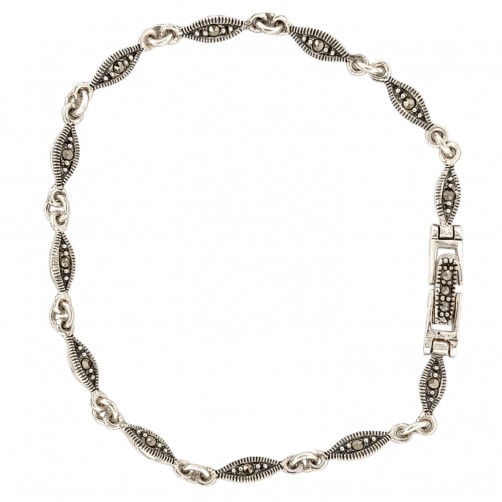 Elegancka bransoletka srebrna z markazytami vintage