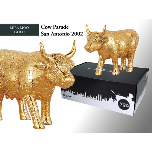 CowParade Mira Moo Gold, San Antonio 2002, autor: Margaret Pedrotti 359-0650