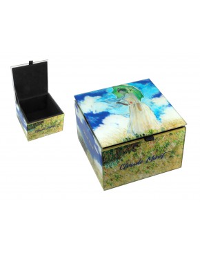 Szkatułka szklana na biżuterię - C. Monet, Kobieta z Parasolem (CARMANI) 195-9037