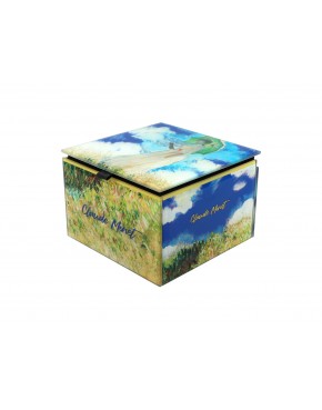 Szkatułka szklana na biżuterię - C. Monet, Kobieta z Parasolem (CARMANI) 195-9037