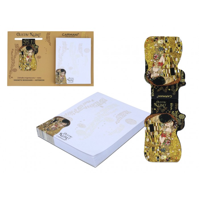 Kpl. Notes magnetyczny i magnes - G. Klimt, Pocałunek (CARMANI) 022-0132