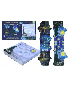 Kpl. Notes magnetyczny i 2 zakładki magnetyczne - V. van Gogh, Gwiaździsta Noc (CARMANI) 022-0111