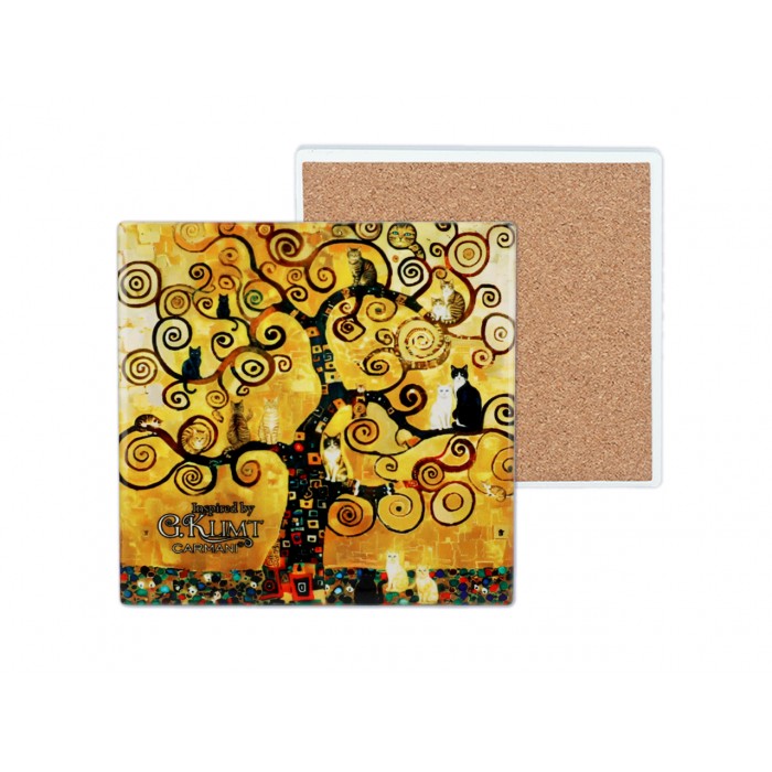 Kpl. 4 Podkładek ceramicznych - Inspirowane malarstwem G. Klimt (CARMANI) 008-3027