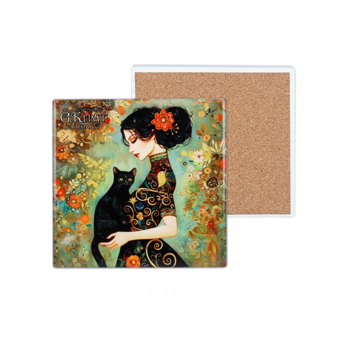 Kpl. 4 Podkładek ceramicznych - Inspirowane malarstwem G. Klimt (CARMANI) 008-3029