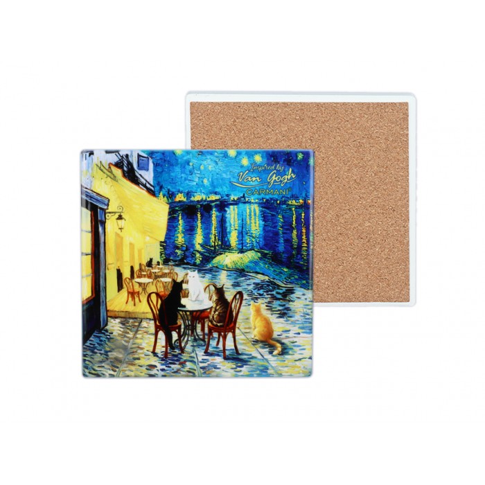 Kpl. 4 Podkładek ceramicznych - Inspirowane malarstwem V. van Gogh (CARMANI) 008-3108