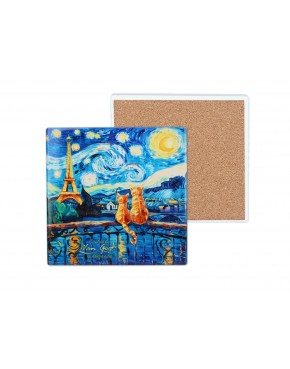 Kpl. 4 Podkładek ceramicznych - Inspirowane malarstwem V. van Gogh (CARMANI) 008-3109