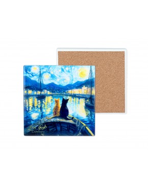 Kpl. 4 Podkładek ceramicznych - Inspirowane malarstwem V. van Gogh (CARMANI) 008-3110