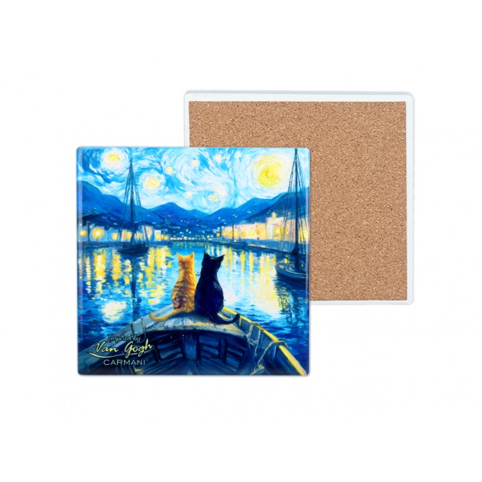 Kpl. 4 Podkładek ceramicznych - Inspirowane malarstwem V. van Gogh (CARMANI) 008-3110