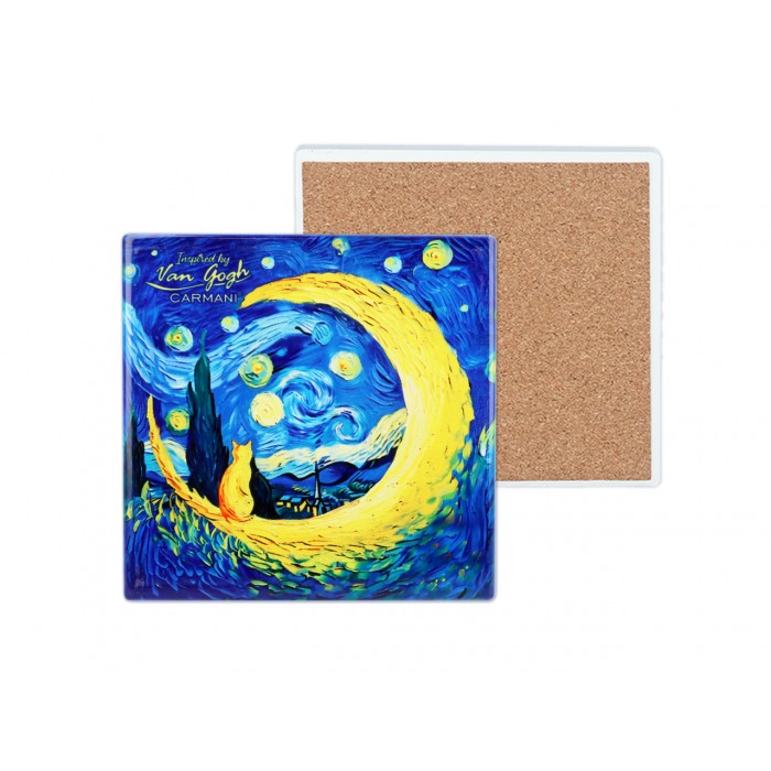 Kpl. 4 Podkładek ceramicznych - Inspirowane malarstwem V. van Gogh (CARMANI) 008-3112