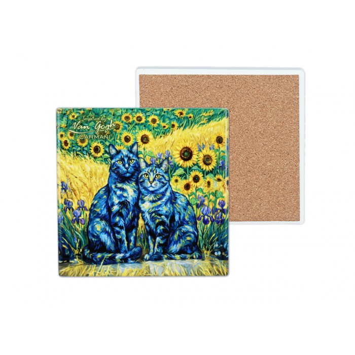 Kpl. 4 Podkładek ceramicznych - Inspirowane malarstwem V. van Gogh (CARMANI) 008-3114