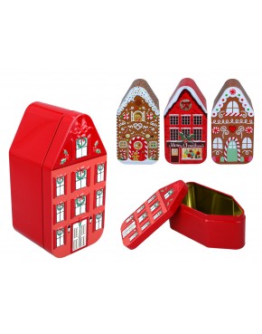 Puszka świąteczna - Domek z piernika (1 z 4 wzorów do wyboru) 219-8796