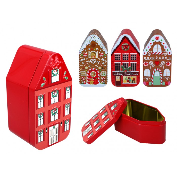 Puszka świąteczna - Domek z piernika (1 z 4 wzorów do wyboru) 219-8796