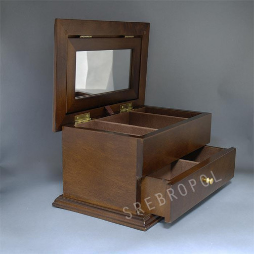 Drewniana kasetka na biżuterię MST72