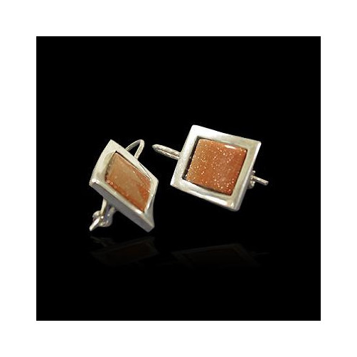 Kolczyki srebrne z piaskiem pustyni C-2 CKO-1333 5.4g