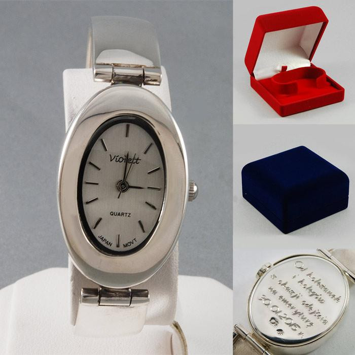 Zegarek srebrny damski na bransolecie Violett 5