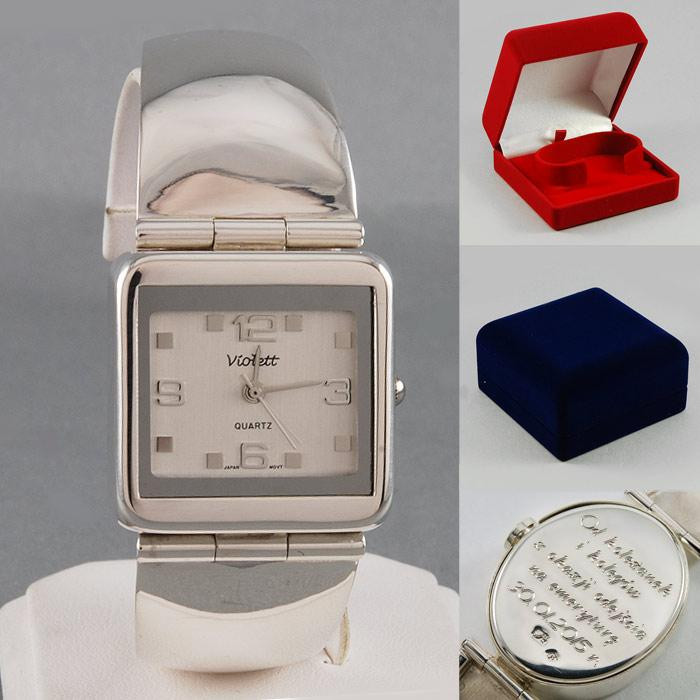 Zegarek srebrny damski na bransolecie Violett 21