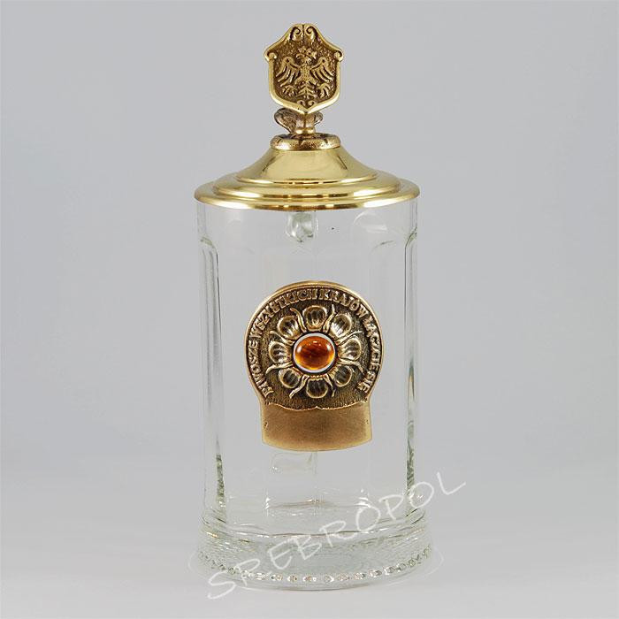 Kufel ze szkła z mosiądzem 0853-2