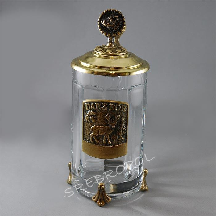 Kufel ze szkła z mosiądzem 0853-3