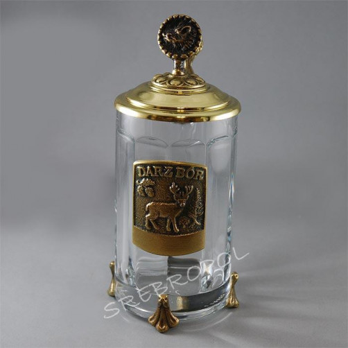 Kufel ze szkła z mosiądzem 0853-3