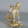 Złota figurka konik na biegunach z kryształkami swarovskiego 122-0020