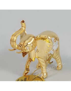 Złota figurka słoń z kryształkami swarovskiego 122-0022