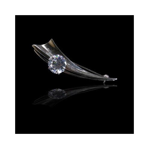 Broszka srebrna z cyrkonią  CC CBK-258