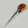 Srebrny nożyk do kopert z bursztynem NO-6 W145/5