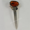 Srebrny nożyk do kopert z bursztynem NO-6 W145/5