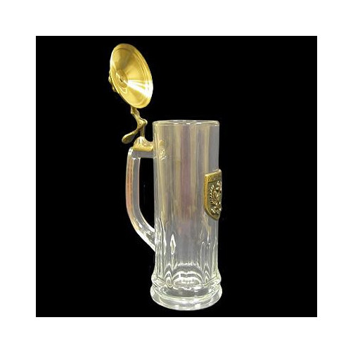 Kufel ze szkła z mosiądzem KUF0851